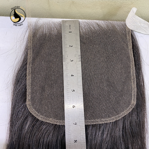 Cabello Natural liso 100% Vetnamese, pelo sin procesar, doble estiramiento, transparente, cierre de encaje suizo HD - Product Image 4