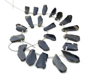 Gema de turmalina Natural, forma irregular, pulido, superior, perforación lateral, fabricación de joyería, 21 piezas - Product Image 4