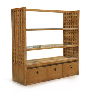 Solid Natural Teak <b>Wood</b> Display <b>Rack</b> with 3 Drawers Premium Natural Teak <b>Wood</b> for Store for Showcase - Product Image 3