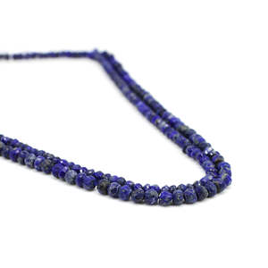 Cuentas Redondas Facetadas de Corindón Azul Zafiro de Alta Calidad, 3-4 mm, Hilo de 15.50 Pulgadas, Piedra Duradera, Gemas Ishu MS1660 - Product Image 5