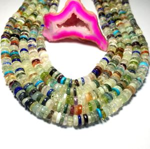 Mix pierre bouton forme plaine pierres précieuses en vrac perles polies fabrication de bijoux collier prix de gros par gramme - Product Image 1