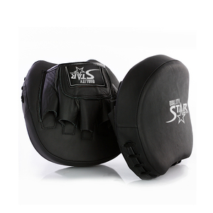 Custom Made Genuine Cowhide Leather Boxing Wear <b>Focus</b> <b>Pads</b> Black Plain Training Practice Wear <b>Pads</b> - Product Image 4