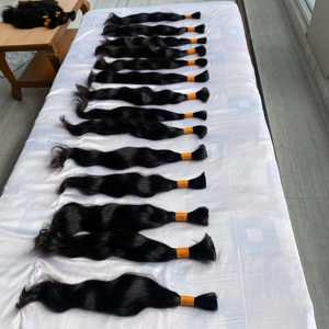 Paquete al por mayor virgen cutícula alineada pelo de Vietnam virgen cabello humano crudo indio a granel del pelo del templo proveedor - Product Image 1