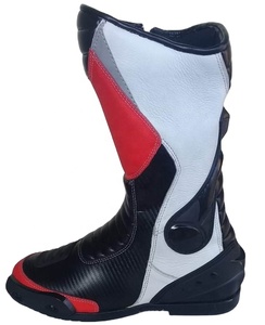 Botas de Motocicleta de Media Pantorrilla con Punta Abierta, de Cuero Genuino Keven Impex, Impermeables y Transpirables, de Alta Calidad y Nuevo Estilo, para Pilotos de Pista en EE. UU. - Product Image 1
