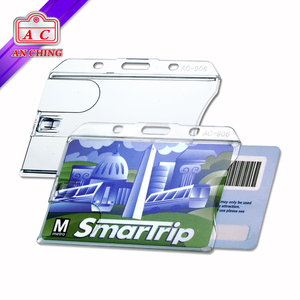 Placa de identificación de cristal, soporte de plástico para dos tarjetas - Product Image 1