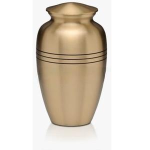 โกศใส่ศพอลูมิเนียมทองเหลืองงานทำมือสไตล์อเมริกันสำหรับผู้ใหญ่ขี้เถ้า200ลูกบาศก์นิ้วอุปกรณ์งานศพ - Product Image 1