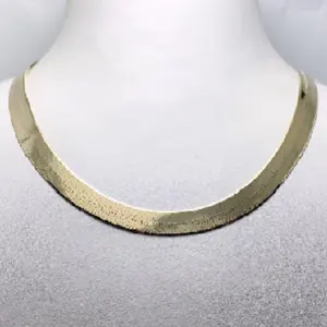 14K Solid Gold Snake Herringbone Chain Solid Gold Ketting Kettingen Voor Vrouwen Sieraden