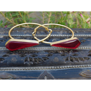 Pendientes de Aro de Latón con Piedras de Diseño Hechos a Mano, Novedad de 2025, para Niñas y Mujeres - Product Image 3