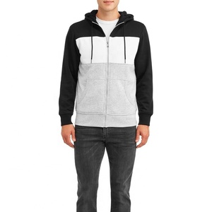 Sudadera con capucha de manga larga para hombre, de lana, informal, con cremallera, bloque de Color - Product Image 3