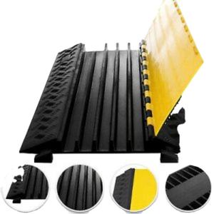 EMCO Indian Seller High Quality Composite <b>Rubber</b> <b>Cable</b> <b>Protector</b> 2 3 5 Channel Black Yellow 1000x250x45mm - Product Image 2