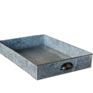 Fabricant et grossiste Plateau en métal fini galvanisé Plateau galvanisé de service fabriqué à la main en métal fer galvanisé - Product Image 1