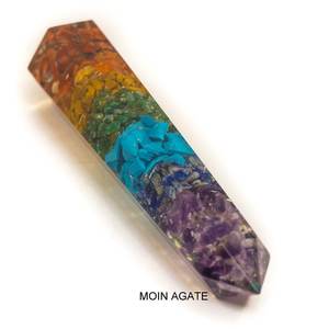 Orgone Sept Chakra Baguette De Massage Obélisque Agate Pierre EMF Protection Pendule Feng Shui Pierre Semi-Précieuse Artisanat pour Souvenirs - Product Image 3