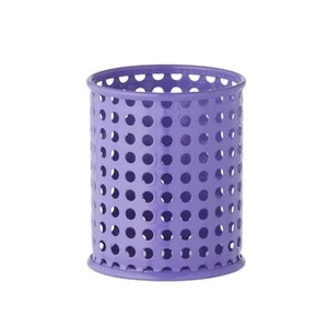Hot Selling Students Office Desk <b>Organizer</b> Compartments Purple Color Finished Metal Pen Holder Round Shape - Product Image 1