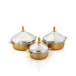 Hot Selling Hot Pot Customized Shape Hand Design Gold Plated Finished Insulated Casserole Hot Pot For Supplier