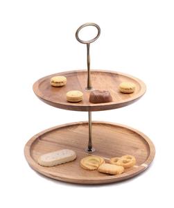 Soporte de pastel de madera hecho a mano de dos niveles de lujo, soporte de mesa de diseñador, soporte de pastel elegante, última llegada, soporte de pastel decorativo al por mayor - Product Image 2