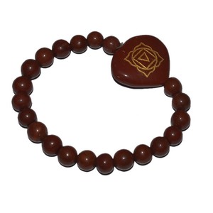 Wholesaler of Root Chakra Engraved Heart <b>Bracelets</b> : Root Chakra Engraved Heart <b>Bracelets</b> for Sale - Product Image 1