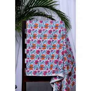 Nanlite-tissu indien à imprimés, bulure de tissu 100% coton à imprimés à la main, matériau de robe