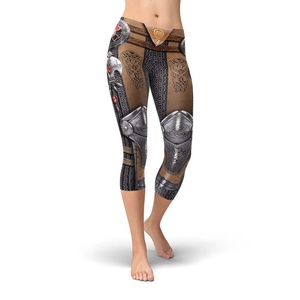 Leggings de yoga pour femmes, design personnalisé, spandex/polyester, extensibles dans quatre directions, antibactériens, avec cordon de serrage, pour l'entraînement - Product Image 6