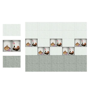 Blocs de pierre grise design carreaux muraux en céramique émaillée brillante 300x450mm - Product Image 6