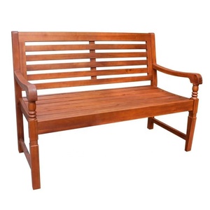 Banco de silla de jardín de madera de teca clásica Acacia eucalipto Patio de madera maciza para exteriores Diseño moderno de 2 plazas para gimnasio y parque - Product Image 2