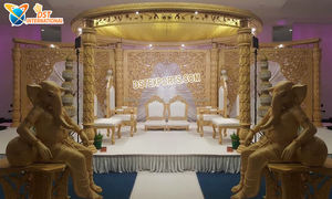 Mandap de Madera para Bodas Indias a Bajo Precio, Mandap Circular de Madera para Bodas Hindúes, Ceremonia de Boda India, Mandap de Madera de Teca, España - Product Image 2