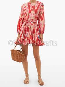 Venta al por mayor de fábrica, ropa de verano bohemia de manga larga para mujer, Mini vestido estampado Digital informal - Product Image 5