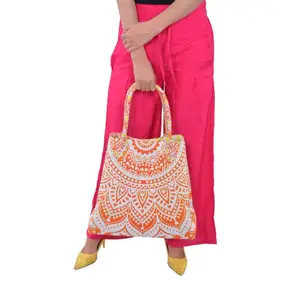 曼陀罗包波西米亚时尚购物手袋钱包女民族时尚花卉印花棉质单肩包