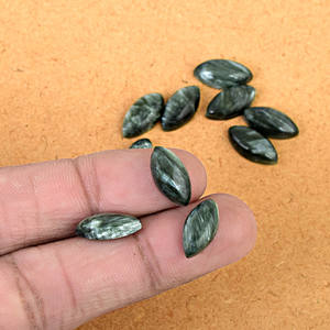 Pierre précieuse naturelle faite à la main de taille 9X4.5 MM Cabochon en vrac pierre de coupe séraphinite en forme de marquise pour la fabrication de bijoux - Product Image 3