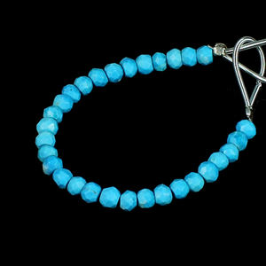 Perles de pierre rondes à facettes faites à la main avec turquoise bleue Catégorie de produit Vente en gros - Product Image 6