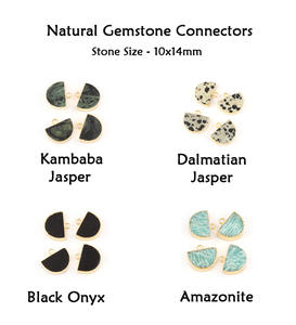 D-forme Onyx noir pendentif à caution unique connecteur plaqué or fabrication de bijoux de mode approvisionnement en gros résultats de charme Style - Product Image 2