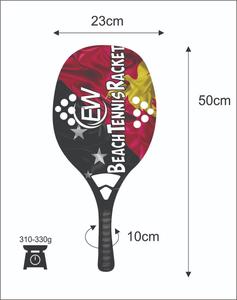 Raquettes de tennis de plage 20 mm, face en fibre de carbone, poignée en fibre de carbone, filet en fibre de verre, poids 310-330 g, longueur 50 cm - Product Image 2