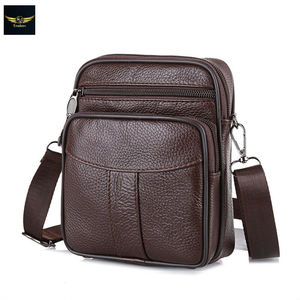 Sacs de messager en cuir de vachette sacs à main marron sacs à bandoulière en cuir véritable pour hommes - Product Image 2