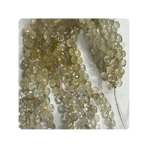 Perles de pierres précieuses facettées de qualité supérieure en gros, pierres de forme briolette de 8 pouces, certifiées par un tiers, Alif International pour les bijoux - Product Image 1