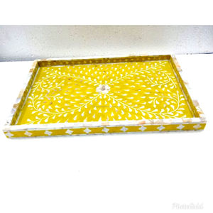 Bandeja de servicio de ratán hecha a mano de alta calidad, variedad de incrustaciones de perlas Madre, platos decorativos de estilo Animal de Ramadán, bandeja pulida - Product Image 5