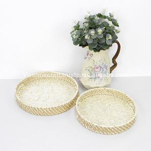 Bandeja Redonda de Ratán con Colores Marrón Miel - Product Image 5