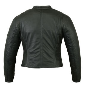 Chic Vegan <b>Leather</b> Biker <b>Jacket</b> for Women Stylish <b>Faux</b> <b>Leather</b> Moto <b>Jacket</b> with Zipper Detailing Trendy Outerwear for Her - Product Image 3