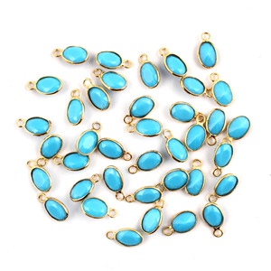 Conjunto de Bisel Chapado en Oro para Encontrar Joyas, Conectores Personalizados Creativos de Turquesa Natural con Fianza Única - Product Image 1