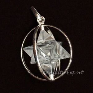 จี้คริสตัลเมอร์คะบาสตาร์ทำจากเงินพร้อมจี้หินอัญมณีบำบัด - Product Image 4