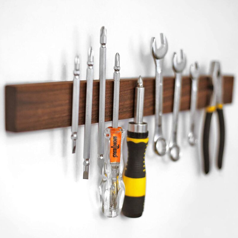 Высококачественный магнитный держатель для ножей из Натурального Орехового Дерева, полоска для ножей, размер 12/16/18 дюйма, для ножей и инструментов