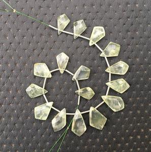 เพชรพลอยพรีไนต์ธรรมชาติ21ชิ้น,เครื่องประดับทำลูกปัดรูปทรงแฟนซีดีไซน์เนอร์เหลี่ยมเพชรพลอย - Product Image 5