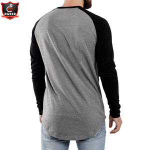 Camisetas de manga larga para hombre, camiseta de moda para niños, camiseta de Color de palangre de béisbol, gris, calidad superior, Negro, en blanco, informal, de verano - Product Image 2