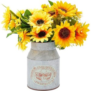 Vase en métal galvanisé pour mariage, dispositif en métal de 12 pouces avec effet de cuivre, centre de table décoratif de mariage disponible - Product Image 4