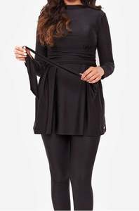 Ropa deportiva musulmana negra con estampado personalizado XXS de talla grande para mujer y niña, ropa de playa para cubrir el surf - Product Image 2