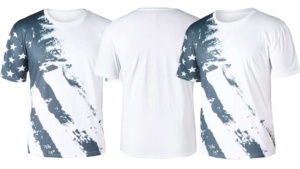 T-shirt en coton uni à manches courtes et col rond pour homme, personnalisé, à la mode, avec impression par sublimation et broderie tricotée - Product Image 6