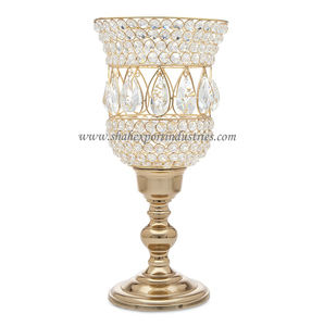 El más nuevo diseño de Decoración de mesa de boda, huracanes de Metal y cristal, Color dorado para el hogar y el evento, centros de mesa - Product Image 1