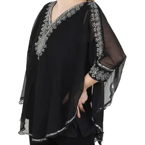New Elegant Style Beaded Sequins Kaftan Caftan Top Woman Blouse more then 15 color's available in kaftan lady women clothing