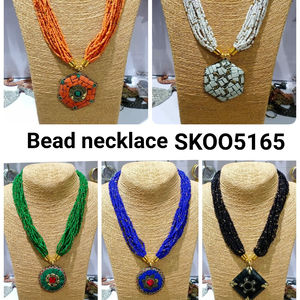 Collar con estilo bohemio indio para mujer, piedra grande con cuentas coloridas para vestir para la fabricación de joyas - Product Image 1