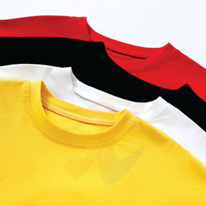 1/6 <b>Men's</b> Christmas Sleepwear Tree Applique <b>Long</b> <b>Sleeve</b> O-Neck T-shirt 100% Cotton Jersey Fabric Yellow - Product Image 1