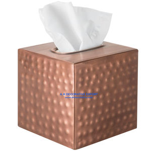 Support de boîte à mouchoirs en cuivre Antique de forme carrée pour la maison, support de boîte à mouchoirs de cuisine en métal pour la cuisine, nouveau support de boîte à mouchoirs - Product Image 1