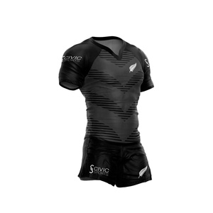 Conjuntos de ropa deportiva de fútbol Rugby 100% poliéster personalizados, ropa transpirable con logotipo de sublimación, impresión de números, patrón personalizable - Product Image 2